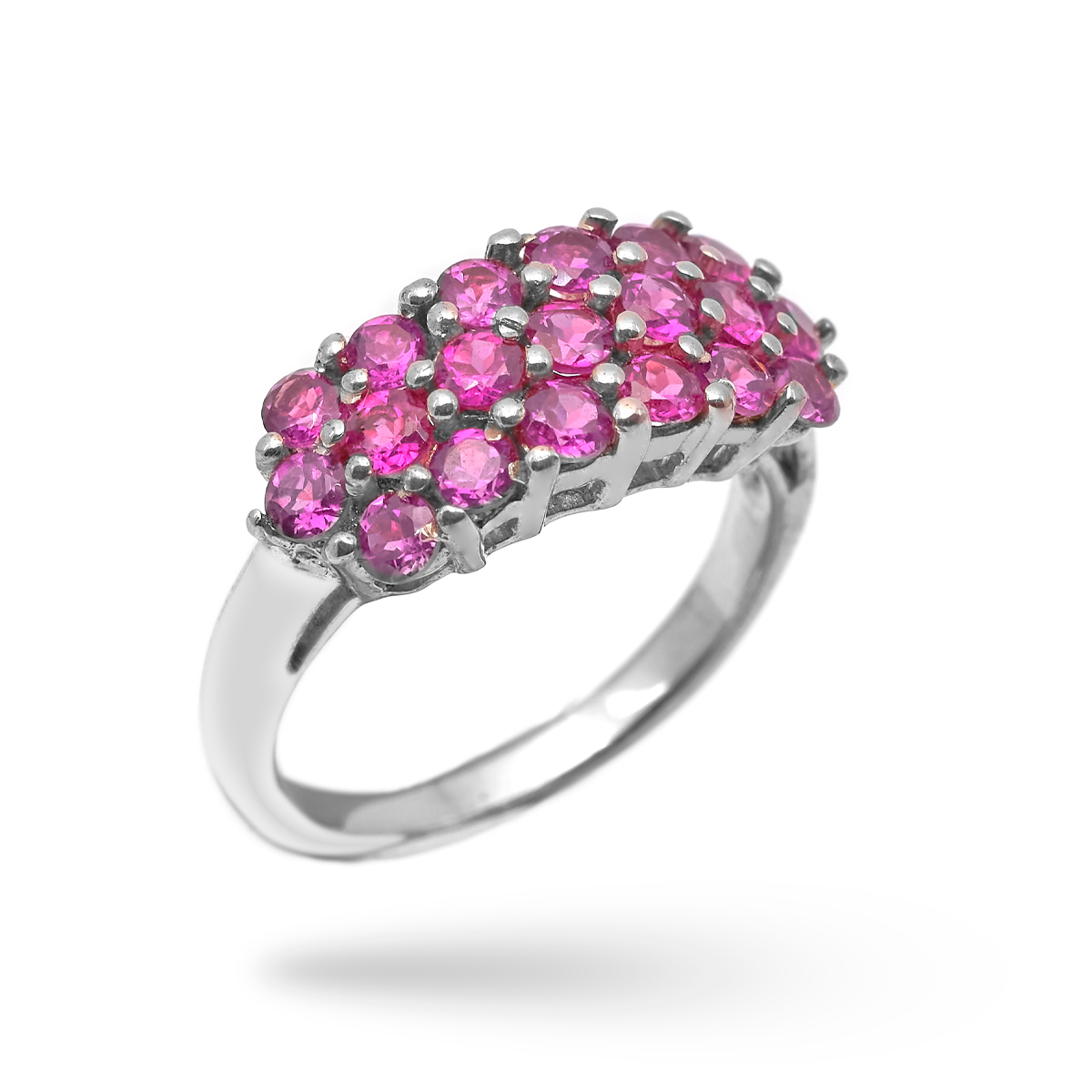 Bague rhodolite, topaze argent Petrova